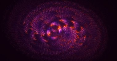 3D elle işleme teknolojisi soyut fraktal arkaplan. Bu AI Generatd illüstrasyonu değil.