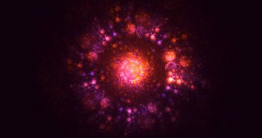 Soyut fraktal ışık arkaplanı 3D elle oluşturuluyor. Bu AI Generatd illüstrasyonu değil.