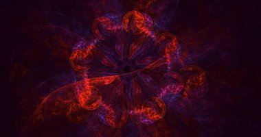 Soyut fraktal ışık arkaplanı 3D elle oluşturuluyor. Bu AI Generatd illüstrasyonu değil.