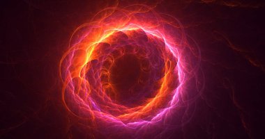 Soyut fraktal ışık arkaplanı 3D elle oluşturuluyor. Bu AI Generatd illüstrasyonu değil.