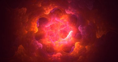 3D el yapımı soyut çoklu renk teknolojisi fraktal ışık arkaplanı. Bu AI Generatd illüstrasyonu değil.