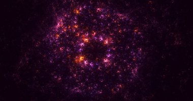 3D elle, soyut fraktal elektromanyetik arkaplan oluşturma. Bu AI Generatd illüstrasyonu değil.