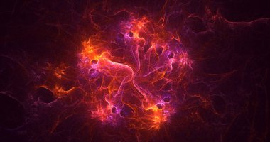 Fraktal 3D görüntüleme soyut ve parlak arkaplan. Bu AI Generatd illüstrasyonu değil.