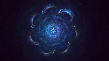 Fraktal 3D görüntüleme soyut ve parlak arkaplan. Bu AI Generatd illüstrasyonu değil.