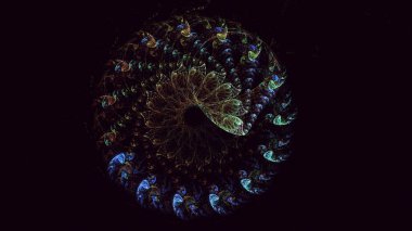 Fraktal 3D görüntüleme soyut ve parlak arkaplan. Bu AI Generatd illüstrasyonu değil.