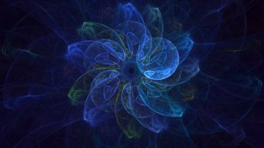 3D el yapımı soyut çoklu renk teknolojisi fraktal ışık arkaplanı. Bu AI Generatd illüstrasyonu değil.