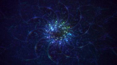 3D el yapımı soyut çoklu renk teknolojisi fraktal ışık arkaplanı. Bu AI Generatd illüstrasyonu değil.