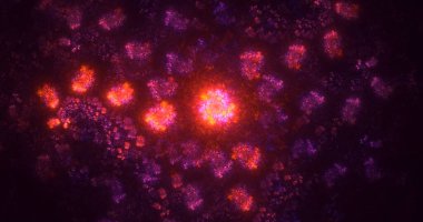 3D el yapımı soyut çoklu renk teknolojisi fraktal ışık arkaplanı. Bu AI Generatd illüstrasyonu değil.