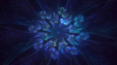 3D el yapımı soyut çoklu renk teknolojisi fraktal ışık arkaplanı. Bu AI Generatd illüstrasyonu değil.