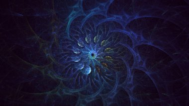 3D el yapımı soyut çoklu renk teknolojisi fraktal ışık arkaplanı. Bu AI Generatd illüstrasyonu değil.