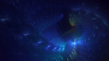 3D el yapımı soyut çoklu renk teknolojisi fraktal ışık arkaplanı. Bu AI Generatd illüstrasyonu değil.