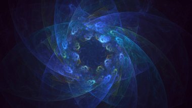 3D el yapımı soyut çoklu renk teknolojisi fraktal ışık arkaplanı. Bu AI Generatd illüstrasyonu değil.