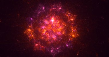 3D el yapımı soyut renkli fraktal ışık arkaplanı. Bu AI Generatd illüstrasyonu değil.