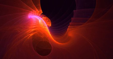 3D el yapımı soyut çoklu renk teknolojisi fraktal ışık arkaplanı. Bu AI Generatd illüstrasyonu değil.