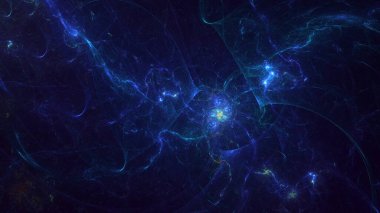 3D el yapımı soyut çoklu renk teknolojisi fraktal ışık arkaplanı. Bu AI Generatd illüstrasyonu değil.