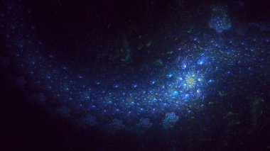 3D el yapımı soyut çoklu renk teknolojisi fraktal ışık arkaplanı. Bu AI Generatd illüstrasyonu değil.