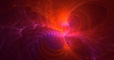 3D elle fraktal çizim. Soyut rengarenk teknoloji ışık arkaplanı oluşturma. İllüstrasyon Al tarafından oluşturulmadı.