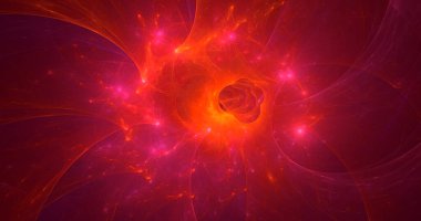 3D elle fraktal çizim. Soyut rengarenk teknoloji ışık arkaplanı oluşturma. İllüstrasyon Al tarafından oluşturulmadı.