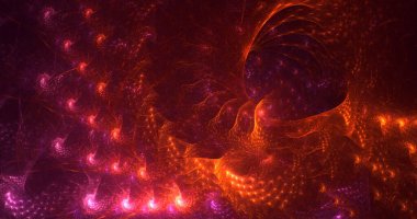 3D el yapımı soyut çok renkli fraktal ışık arkaplanı. Bu AI Generatd illüstrasyonu değil.