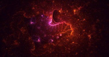 3D, soyut çok renkli fraktal ışık arkaplanı ve parlak merkez. Bu AI Generatd illüstrasyonu değil.