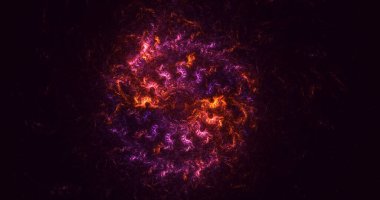 3D elle işleme teknolojisi soyut fraktal arkaplan. Bu AI Generatd illüstrasyonu değil.