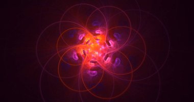 3D elle işleme teknolojisi soyut fraktal arkaplan. Bu AI Generatd illüstrasyonu değil.