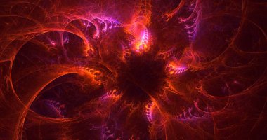 3D elle işleme teknolojisi soyut fraktal arkaplan. Bu AI Generatd illüstrasyonu değil.