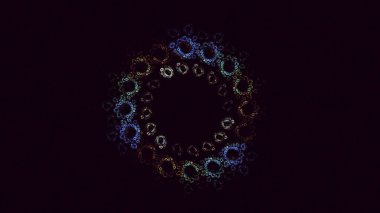 3D elle, soyut fraktal elektromanyetik arkaplan oluşturma. Bu AI Generatd illüstrasyonu değil.