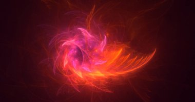 3D elle, soyut fraktal elektromanyetik arkaplan oluşturma. Bu AI Generatd illüstrasyonu değil.