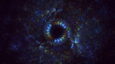 3D elle, soyut fraktal elektromanyetik arkaplan oluşturma. Bu AI Generatd illüstrasyonu değil.