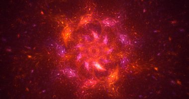 3D elle, soyut fraktal elektromanyetik arkaplan oluşturma. Bu AI Generatd illüstrasyonu değil.