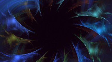 3D elle, soyut fraktal elektromanyetik arkaplan oluşturma. Bu AI Generatd illüstrasyonu değil.