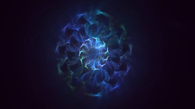 3D elle işleme teknolojisi soyut fraktal arkaplan. Bu AI Generatd illüstrasyonu değil.