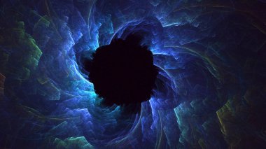 3D elle işleme teknolojisi soyut fraktal arkaplan. Bu AI Generatd illüstrasyonu değil.