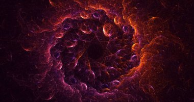 3D elle işleme teknolojisi soyut fraktal arkaplan. Bu AI Generatd illüstrasyonu değil.