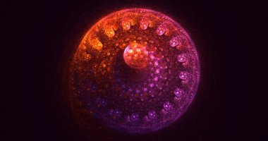 3D elle işleme teknolojisi soyut fraktal arkaplan. Bu AI Generatd illüstrasyonu değil.