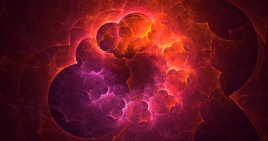 3D elle işleme teknolojisi soyut fraktal arkaplan. Bu AI Generatd illüstrasyonu değil.