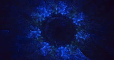 3D elle fraktal çizim. Soyut rengarenk teknoloji ışık arkaplanı oluşturma. İllüstrasyon Al tarafından oluşturulmadı.