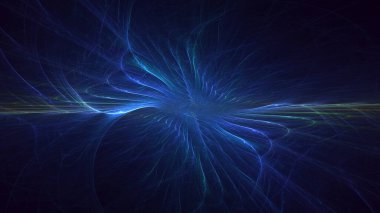 3D el yapımı soyut mavi fraktal ışık arkaplanı. Bu AI Generatd illüstrasyonu değil.