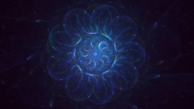 3D el yapımı soyut yuvarlak ışık arkaplanı. Bu AI Generatd illüstrasyonu değil.