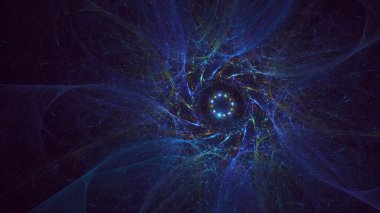 3D elle işleme teknolojisi soyut fraktal arkaplan. Bu AI Generatd illüstrasyonu değil.