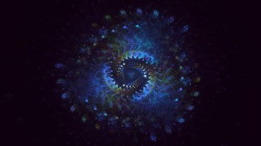 3D elle işleme teknolojisi soyut fraktal arkaplan. Bu AI Generatd illüstrasyonu değil.