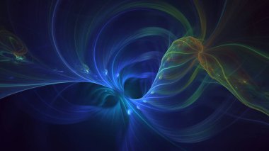 3D, soyut viral şekilli fraktal arkaplan oluşturma. Bu AI Generatd illüstrasyonu değil.
