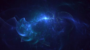 3D, soyut viral şekilli fraktal arkaplan oluşturma. Bu AI Generatd illüstrasyonu değil.