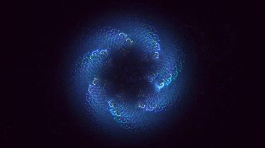 3D, soyut viral şekilli fraktal arkaplan oluşturma. Bu AI Generatd illüstrasyonu değil.