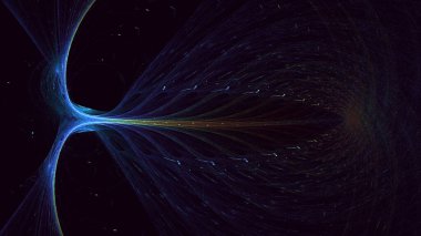 3D elle, soyut fraktal elektromanyetik arkaplan oluşturma. Bu AI Generatd illüstrasyonu değil.