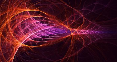 3D elle, soyut fraktal elektromanyetik arkaplan oluşturma. Bu AI Generatd illüstrasyonu değil.