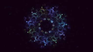 3D el yapımı soyut mavi fraktal ışık arkaplanı. Bu AI Generatd illüstrasyonu değil.