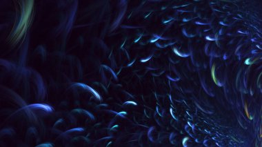 3D elle işleme teknolojisi soyut fraktal arkaplan. Bu AI Generatd illüstrasyonu değil.