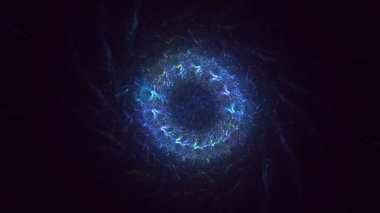 3D elle işleme teknolojisi soyut fraktal arkaplan. Bu AI Generatd illüstrasyonu değil.